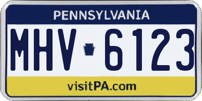 PA license plate MHV6123