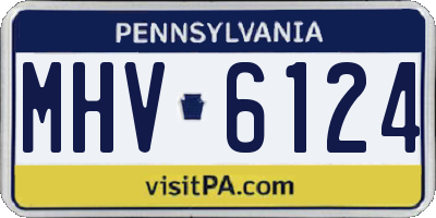 PA license plate MHV6124
