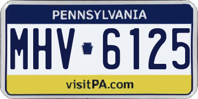 PA license plate MHV6125