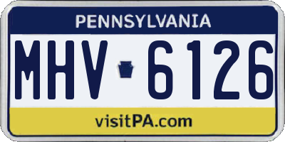PA license plate MHV6126