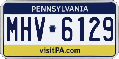 PA license plate MHV6129