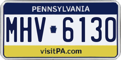 PA license plate MHV6130