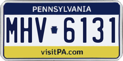 PA license plate MHV6131