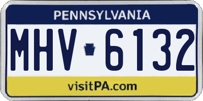 PA license plate MHV6132