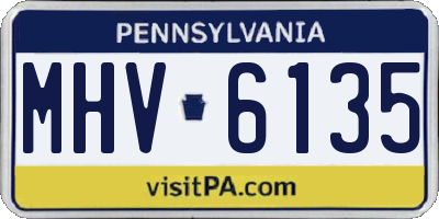 PA license plate MHV6135