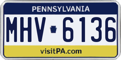 PA license plate MHV6136