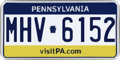 PA license plate MHV6152
