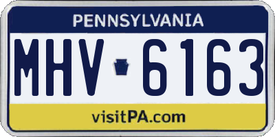 PA license plate MHV6163