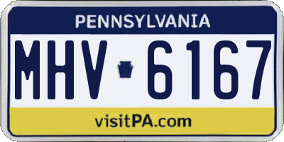 PA license plate MHV6167