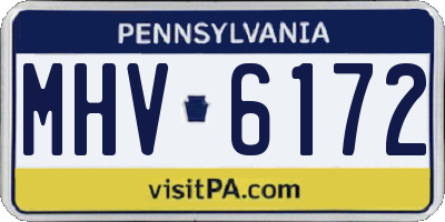 PA license plate MHV6172