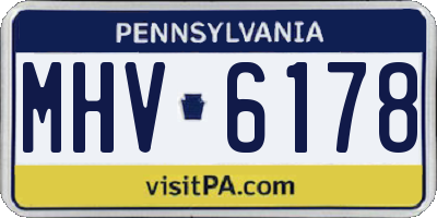 PA license plate MHV6178