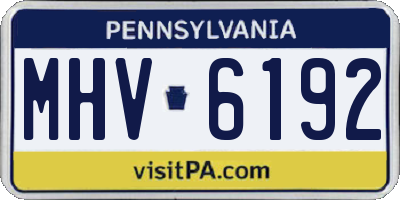 PA license plate MHV6192