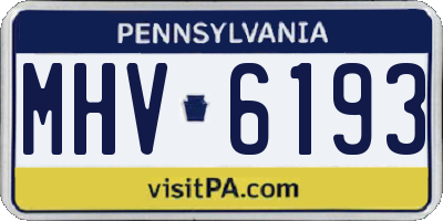 PA license plate MHV6193