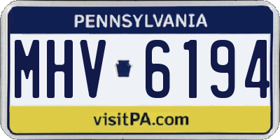 PA license plate MHV6194