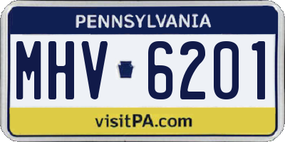PA license plate MHV6201