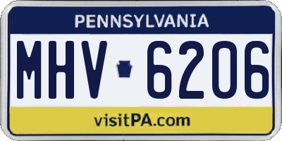 PA license plate MHV6206
