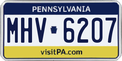 PA license plate MHV6207