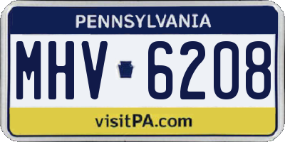 PA license plate MHV6208