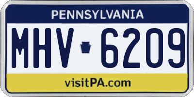 PA license plate MHV6209