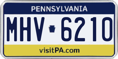 PA license plate MHV6210