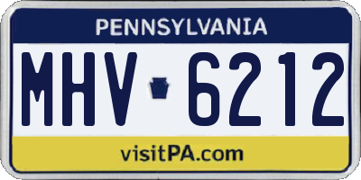 PA license plate MHV6212
