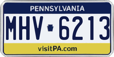 PA license plate MHV6213