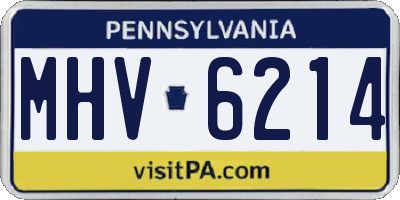 PA license plate MHV6214