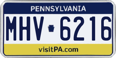 PA license plate MHV6216
