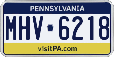 PA license plate MHV6218