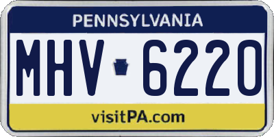 PA license plate MHV6220