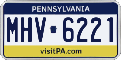 PA license plate MHV6221