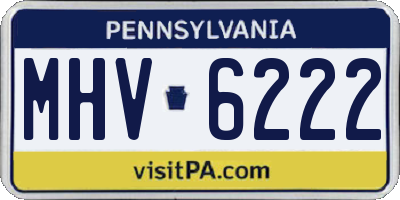 PA license plate MHV6222