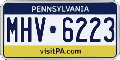 PA license plate MHV6223