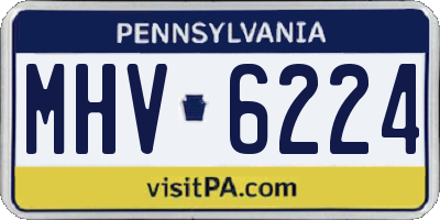 PA license plate MHV6224
