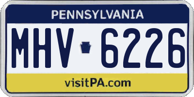 PA license plate MHV6226