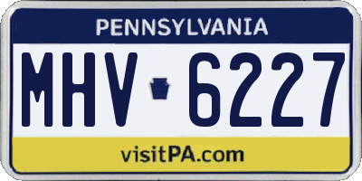 PA license plate MHV6227