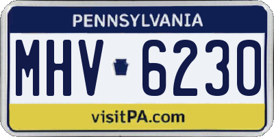 PA license plate MHV6230