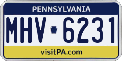PA license plate MHV6231