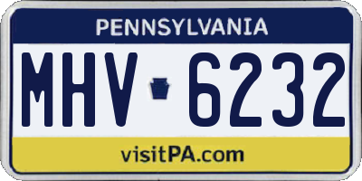 PA license plate MHV6232