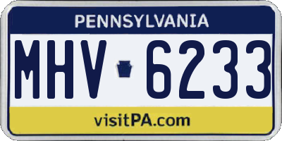 PA license plate MHV6233