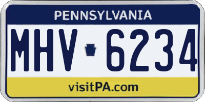 PA license plate MHV6234