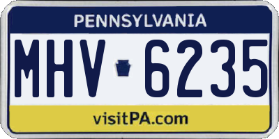 PA license plate MHV6235
