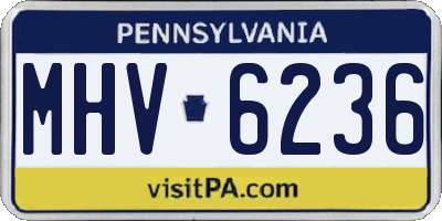 PA license plate MHV6236