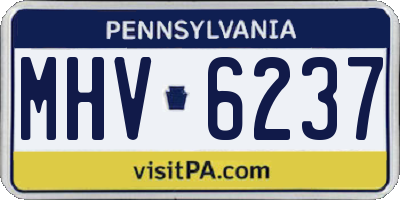 PA license plate MHV6237