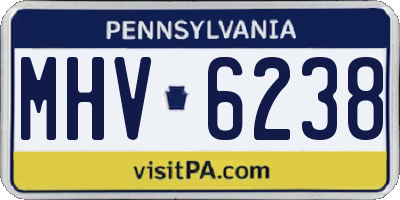 PA license plate MHV6238