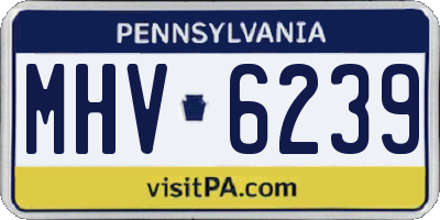 PA license plate MHV6239