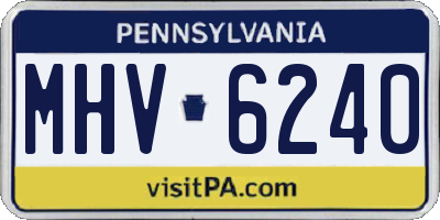PA license plate MHV6240