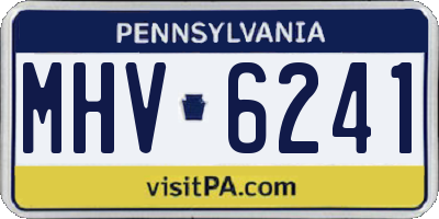 PA license plate MHV6241