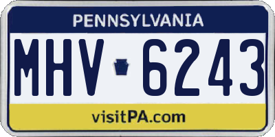 PA license plate MHV6243