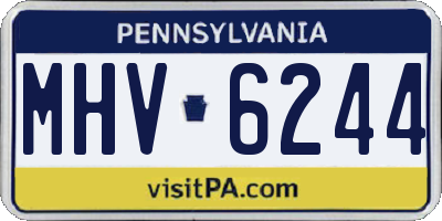 PA license plate MHV6244